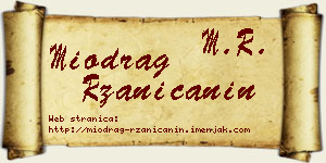 Miodrag Ržaničanin vizit kartica